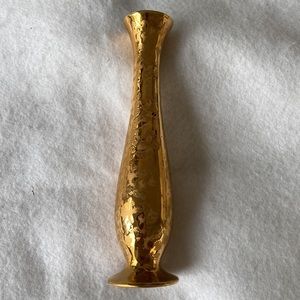 Holley Ross Weeping Gold Splatter Bud Vase Vintage